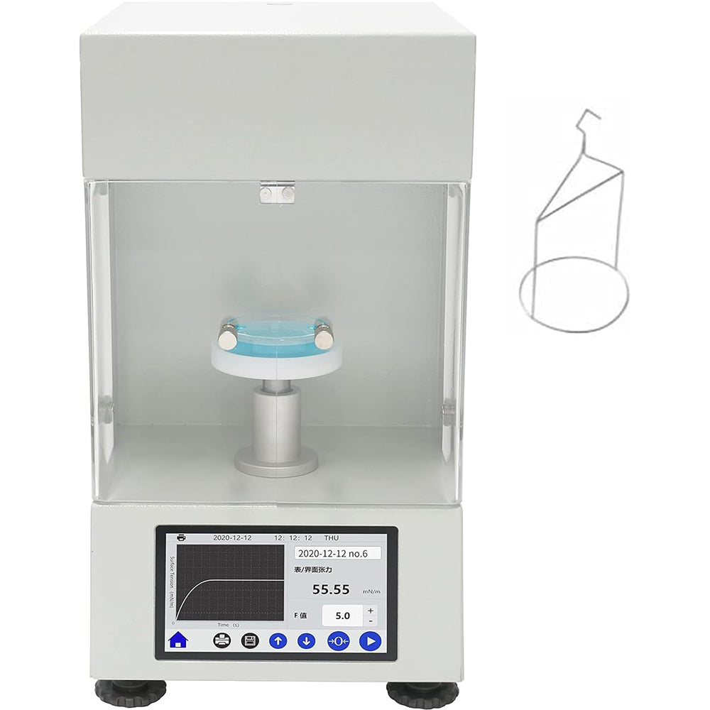 VTSYIQI Liquid Surface Tension Meter Interfacial Tensiometer Automatic Surface Tension Meter with Range 0 to 1000 mN/m Accuracy 0.1mN/m Platinum Loop for Oil Paint Industry Test