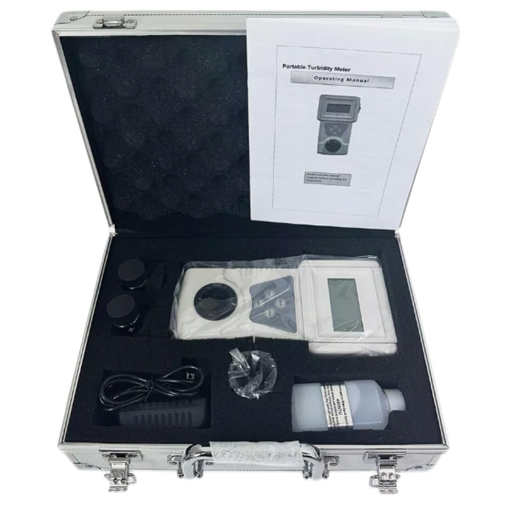 VTSYIQI Handheld Turbidimeter Kit Turbidity Monitor with Certification Compliant Standards ISO7027 Range 0 to 200 NTU Repeatability ≤2% Principle 90° Scattered Light Formazine Turbidity Solution