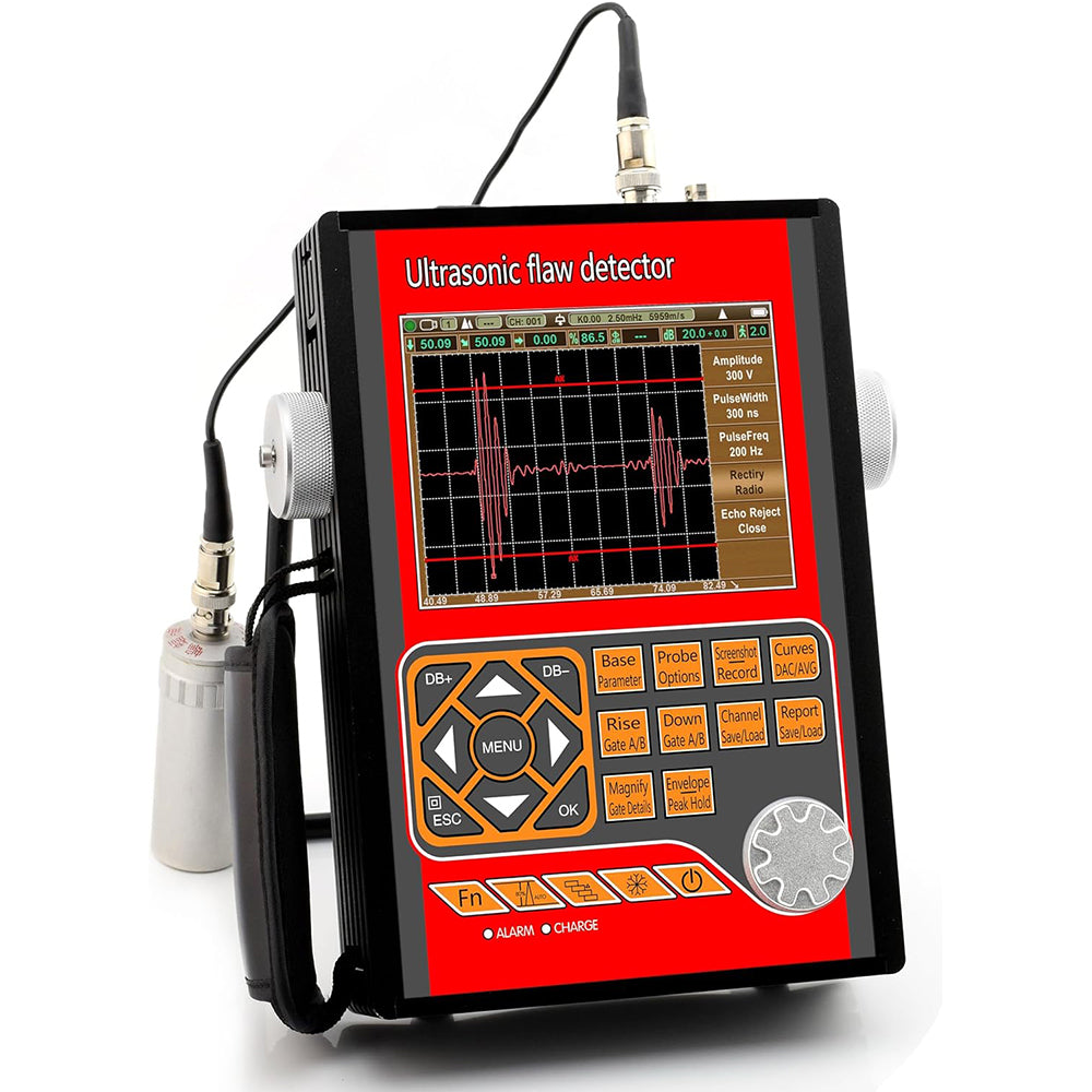 VTSYIQI Ultrasonic Flaw Meter Tester Ultrasonic Flaw Detector Machine with LCD Display Range Up to 15000mm in Steel Pulse Echo Dual Element and Thru-Transmission Test Modes Data Storage