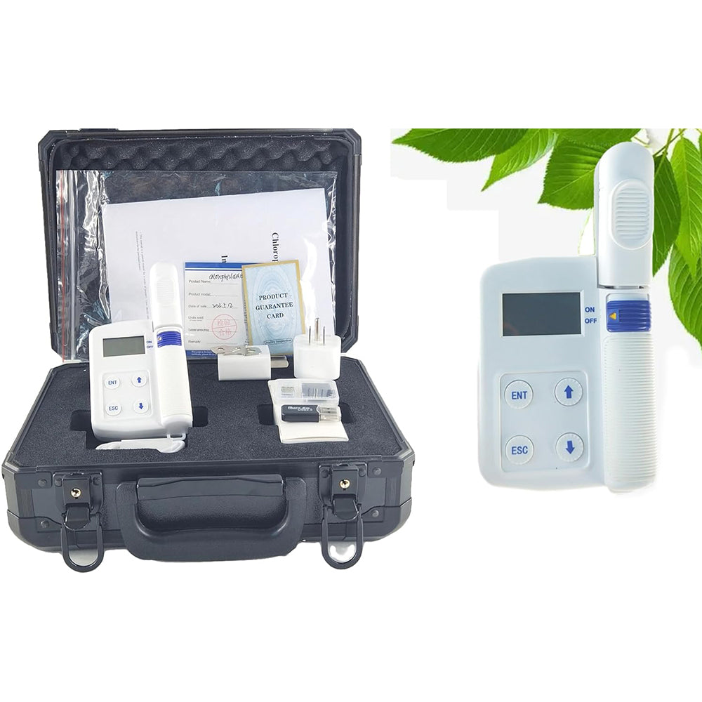 VTSYIQI Plant Nutrition Analyzer Leaf Nitrogen Content Tester with Range 0.0-99.99SPAD 0.0-99.99mg/g -10-99.9℃ 0.0-99.9RH% 16GB Data Storage For Chlorophyll Content Leaf Temperature Leaf Humidity Nitrogen Content Test