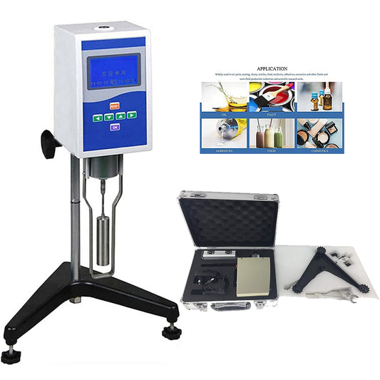 VTSYIQI Rotational Viscometer Viscosity Meter Fluidimeter Tester Lab Liquid Viscometer Viscosity Meter with 1~2000000mPa.s Accuracy ±1% 4 Rotor for Oil Paints Plastics Food Viscosity Analysis