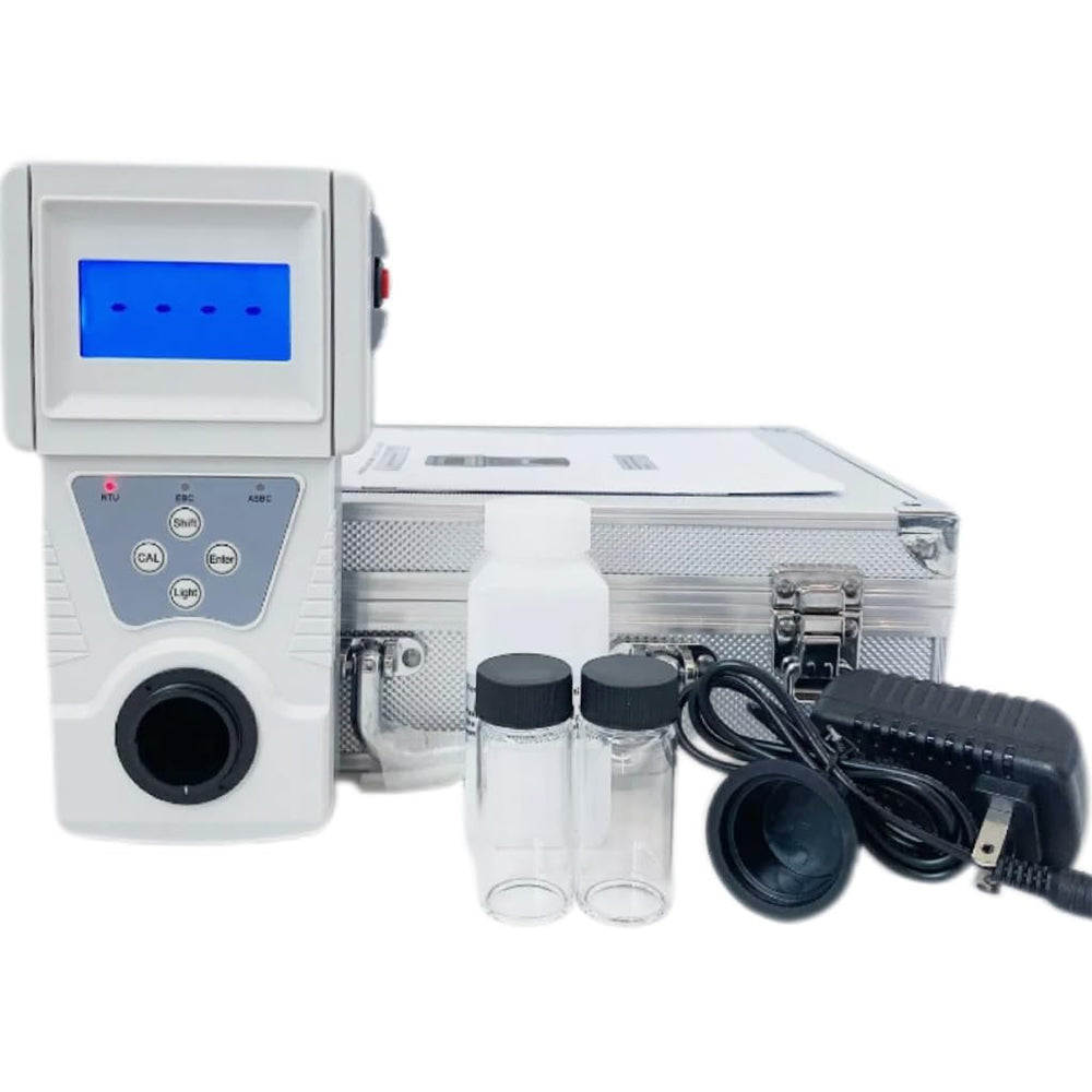 VTSYIQI Turbidimeter Turbidity Meter Portable Water Turbidimeter with Turbidimeter Calibration Solution Kit Range 0 to 200 NTU Accuracy 0.1 NTU ISO7027 Compliant for Beverage Turbidity Testing