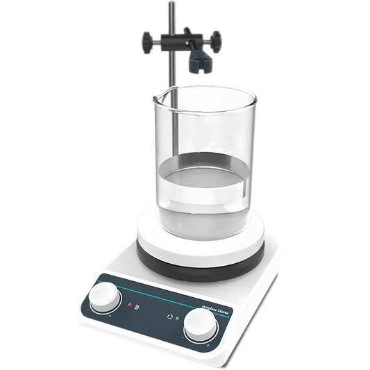 VTSYIQI Heating Magnetic Stirrer Lab Magnetic Stirrer with Brushless Motor Speed Range 200-1500RPM Max Stirring Capacity 2L(H2O) Max Temp of Hot Plate 260℃ Hot Plate Φ135mm Knob Magnetic Stirring Bar 30mm Linear Shape