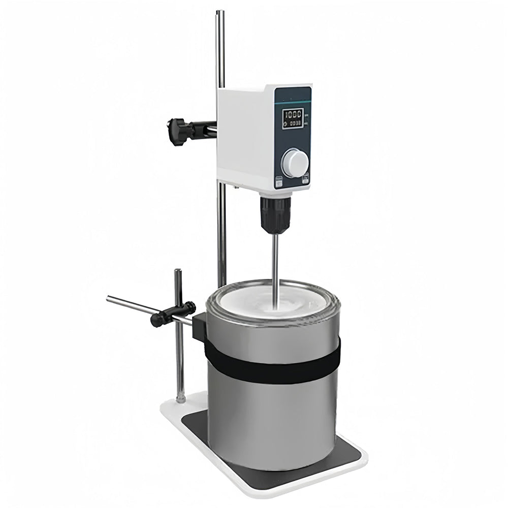 VTSYIQI Lab Overhead Mixer Digital Overhead Stirrer with Range of Rotate Speed 50-1200rpm Maximum Mixing Volume 20L Maximum Viscosity 16000mPas Max Torque 30N.cm Adjustable Speed and Time for Stirring Liquids of Different Viscosities