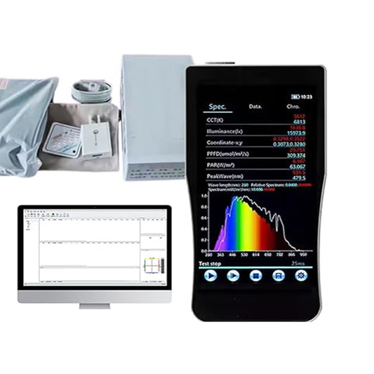 VTSYIQI Spectrometer Optical Spectrum Analyzer with Wavelength Range 380nm～780nm Spectral Bandwidth 2nm Wavelength Accuracy ±0.5nm Photosensitive Surface Ф10mm High Precision CCD Sensor Telephoto Cross Asymmetric CT Spectroscopy System