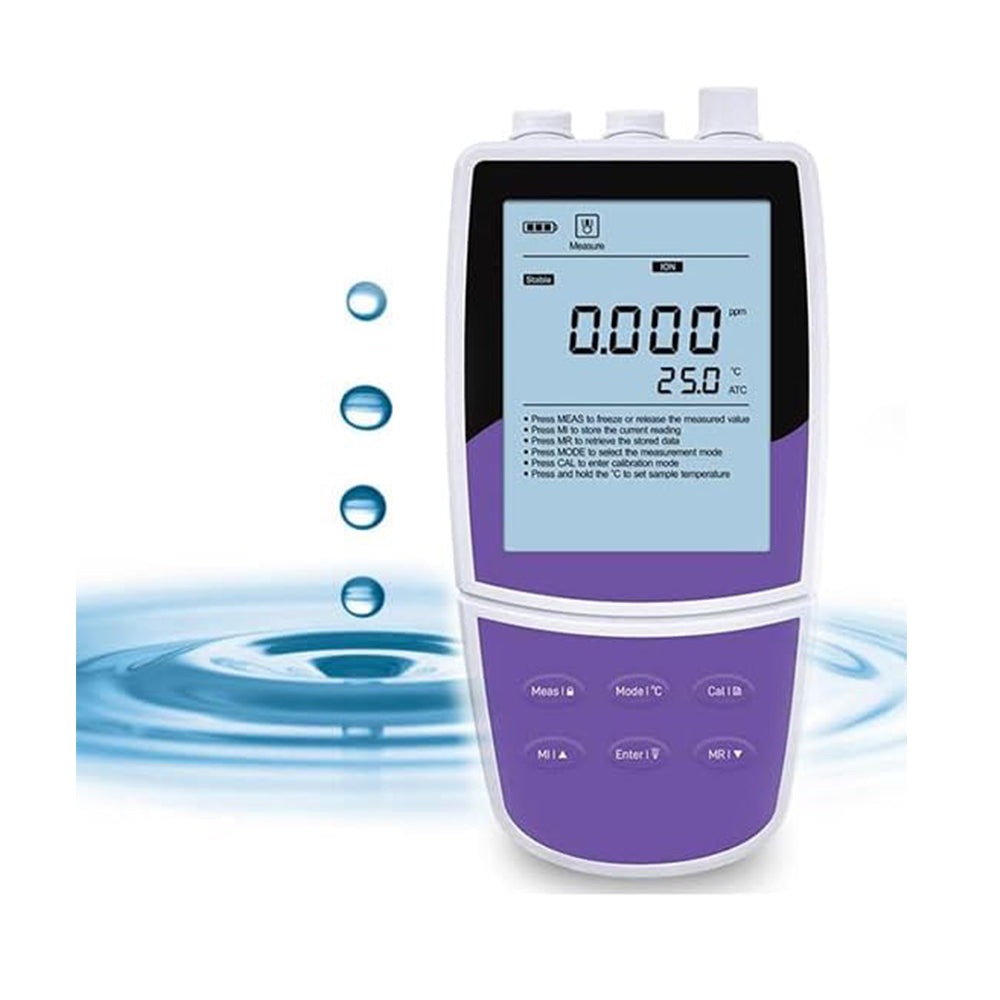 VTSYIQI Portable Silver Ion Meter Ag Ion Concentration Tester with Standard Calibration Solutions Accuracy ±1% F.S. Range 0.01 to 107900 ppm Measurement Units ppm mg/L mol/L mmol/L USB Communication Interface LCD Display Screen for Testing Silver Ion