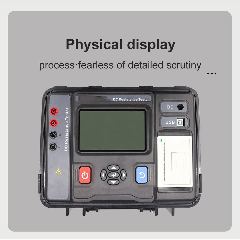 VTSYIQI Digital DC Resistance Tester DC Resistance Quick Tester Transformer with Resistance Range 10.0uΩ-1000.0KΩ Short Circuit Current 20A Accuracy ±0.2% Resolution 0.1uΩ Four-wire Method Test