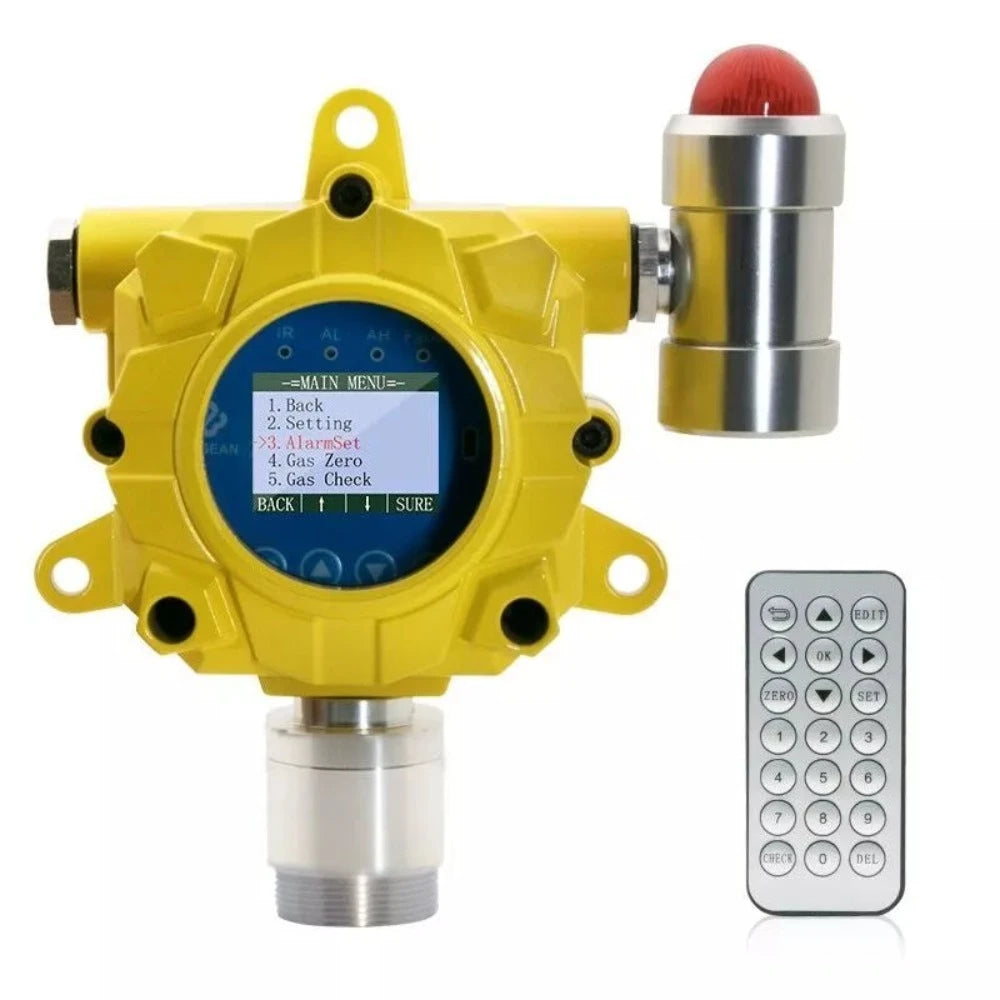 VTSYIQI Fixed Infrared CH4 Gas Detector Methane Gas Detector CH4 Gas Leak Alarm Monitor with Range 0-5%vol Resolution 0.01vol for Gas Field Aquaculture Gas Test