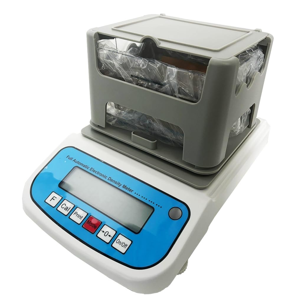 VTSYIQI Digital Solid Density Meter Solid Density Measurement Instrument with Max Weight Range 300g Weighing Precision 0.005g Temperature Compensation Setting for Rubber Wire PVC Plastic Particles