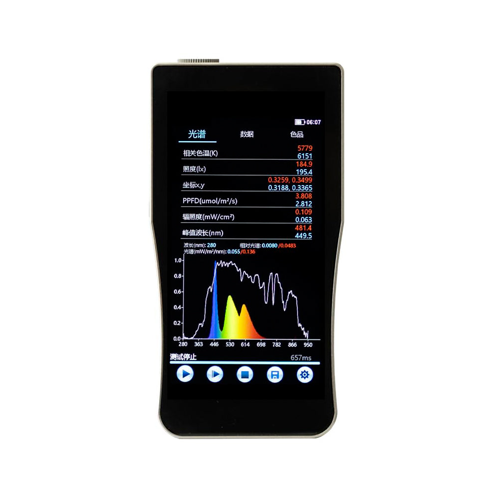 VTSYIQI Plant Light Spectrometer Spectrum Color Plant Grow Light Tester with Wavelength Range 280nm~ 950nm Basic Parameters TM-30 Plant Parameters Infrared Parameters for Field Testing of Plant Illumination Sunlight Etc