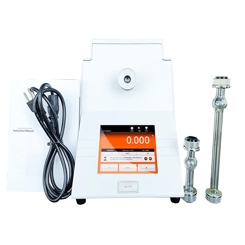 VTSYIQI Semiautomatic Polarimeter Digital Polarimeter with Range ±90°±130°Z Accuracy ±0.02°±0.05°Z 1 to 3 Point Calibration Touch Screen for Optical Rotation Specific Rotation Concentration Sugar Scale Test