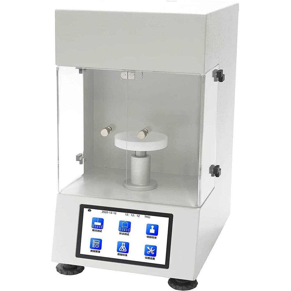 VTSYIQI Surface Tensiometer Automatic Liquid Surface Tensiometer with Platinum Ring Platinum Board Method Range 0 to 1000mN/m Touch Screen Data Storage for Ink Printing Ink Oil Paint