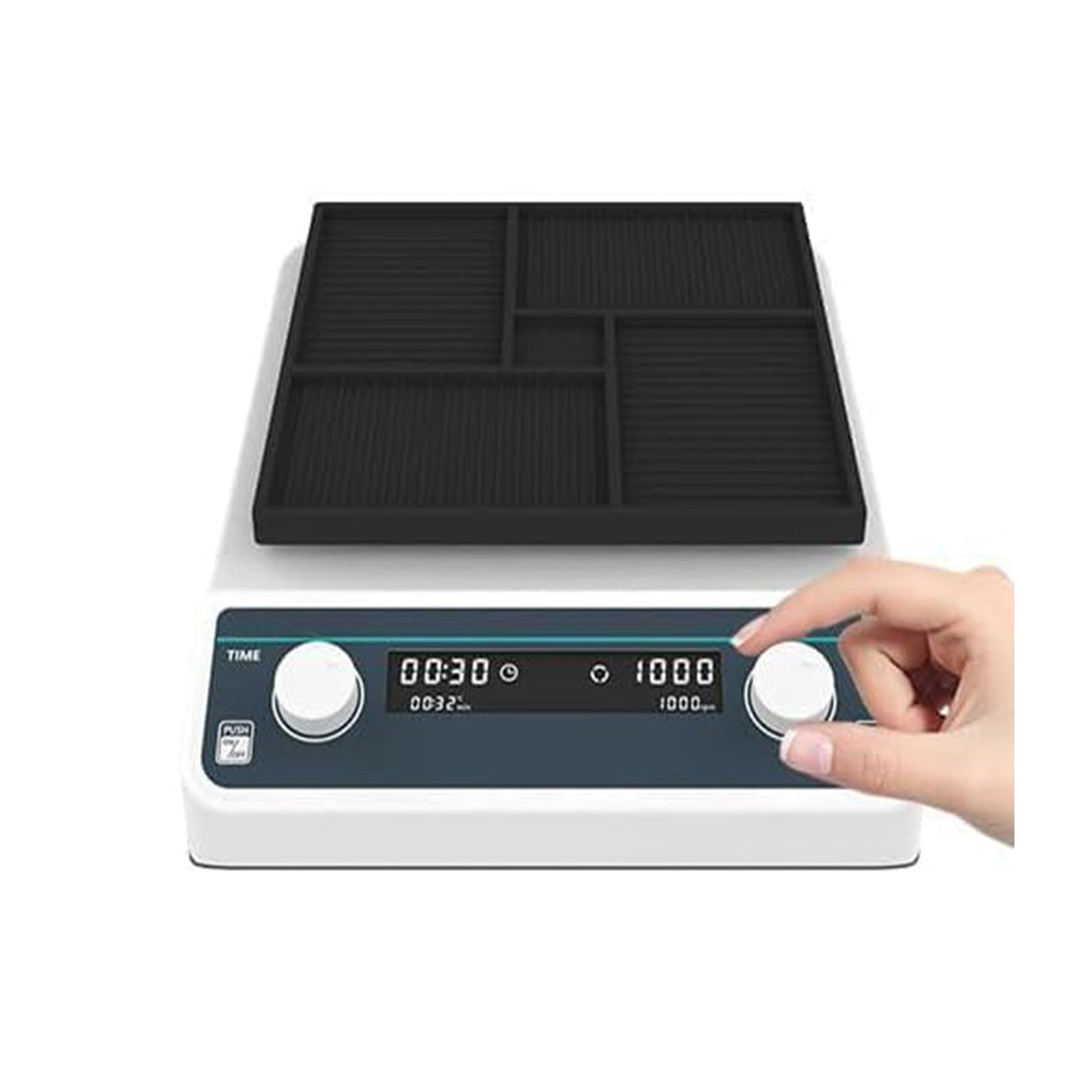 VTSYIQI Digital Microplate Shaker Laboratory Microplate Oscillator Mixer with Horizontal Gyration Amplitude 3mm Max Processable Sample Elisa Plate/Tissue Culture Plate*4 RPM Range 500 to 1200rpm RPM Increment 10rpm Timing Range 1min-8h