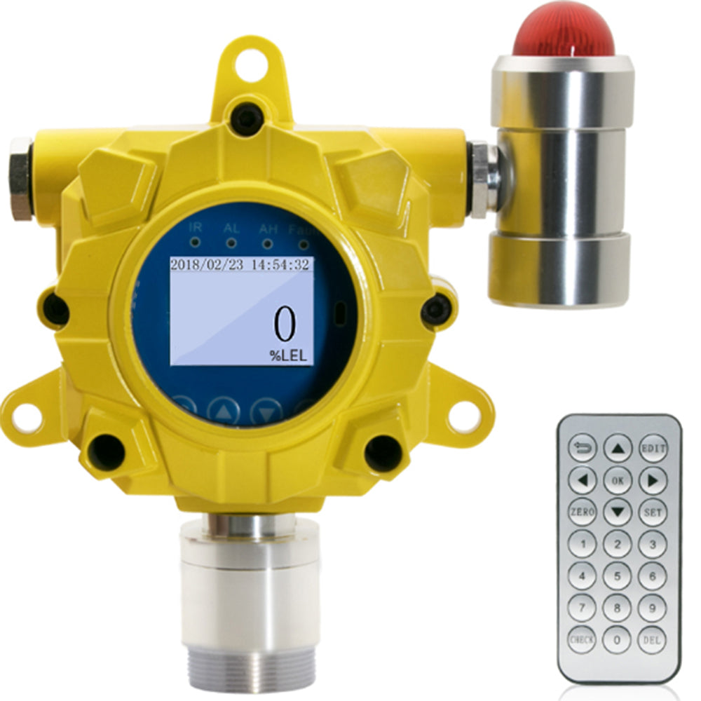 VTSYIQI H2S Gas Detector Fixed Hydrogen Sulphide Gas Leak Alarm Monitor with Measuring Range 0-100ppm Resolution 0.1ppm L-alarm 10ppm H-alarm 20ppm Wall-mounted Installation Method for Continuous Monitoring of Measurable Gases in Industrial Environments