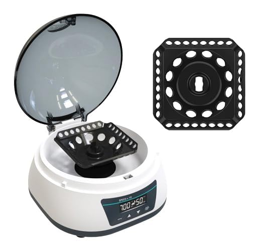 VTSYIQI Digital Centrifuge Machine Mini Centrifuge Digital Micro Centrifuge with Rotor Speed 1000-7000rpm Max Relative Centrifuge Force 3286xg 2 in 1 Rotor Speed Adjustable and Timing  LCD Display for 0.2/0.5/1.5/2ml Micro Tube