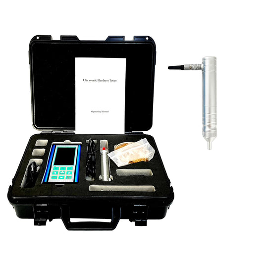 VTSYIQI Ultrasonic Hardness Testers 98N Ultrasonic Hardness Durometer with ASTM-A1038 Standard 10kgf Probe Maximum Roughness Test Surface Ra<15um Accuracy ±2 USB Interface