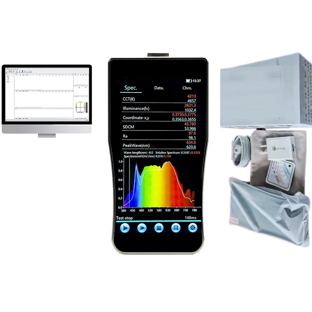 VTSYIQI Spectrometer Digital Spectral Illuminance Meter with High-precision CCD Sensor Wavelength Range 380nm～780nm Wavelength Accuracy ±0.5nm Type-C Communication Interface for Commercial Lighting Health Lighting Home Lighting Building Lighting Etc