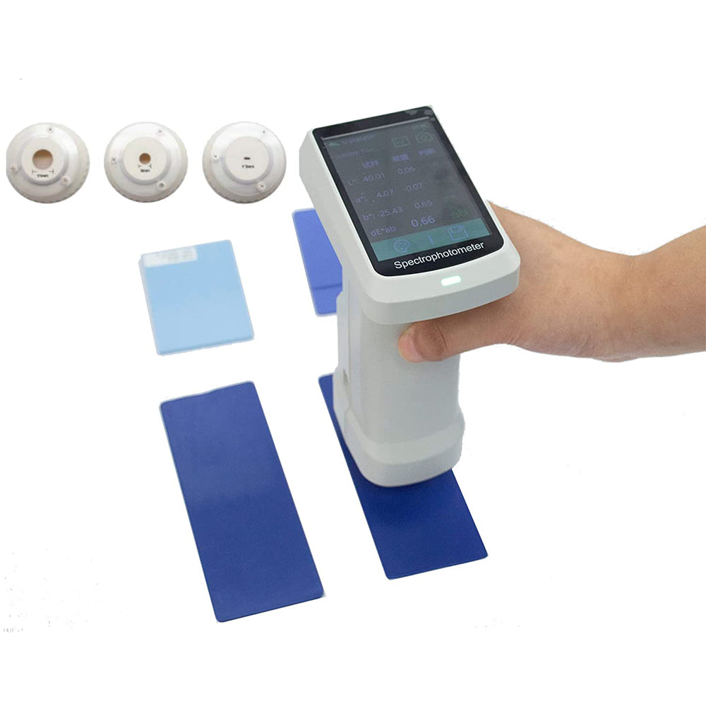 VTSYIQI Handheld Spectrophotometer Touch Screen Spectrophotometer with Excellent Repeatability AE*ab<0.2 Accuracy 0.01 Three Calibers for Printing Paint Textiles Color Spectrometer Analysis