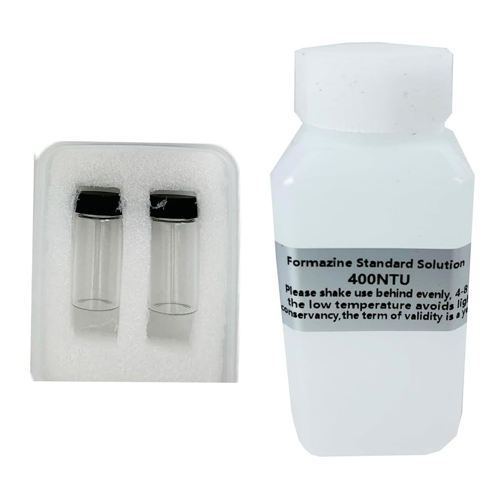 VTSYIQI Turbidity Meter 2 Sample Bottles 60mm Glass Vials with Turbidity Meter Calibration Solution 400NTU 100ml for SGZ-200BS SGZ-200B SGZ-20B SGZ-50B SGZ-400B Standards ISO7027