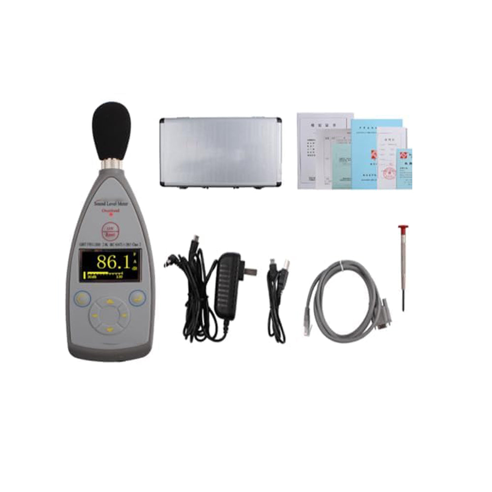 VTSYIQI Integrating Sound Level Meter Class 2 Sound Decibel Meter with Range 20Hz-12.5kHz 30dB(A)-130dB(A) 8000 Groups Data Storage