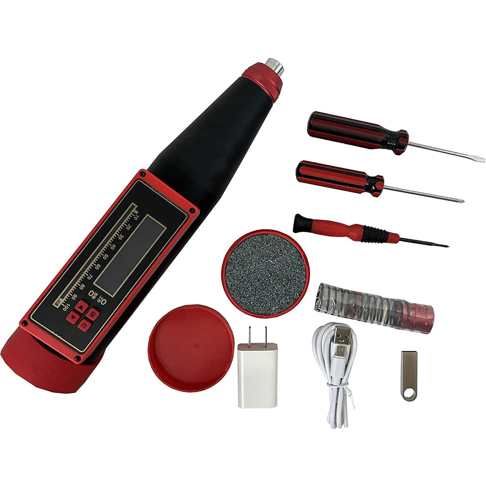 VTSYIQI Concrete Hammer Tester Digital Concrete Rebound Tester Hammer with Test Test Range 10-60MPa Stiffness of Spring 785±30.0N/m USB Communication Port  OLED Display 999 Data Storage