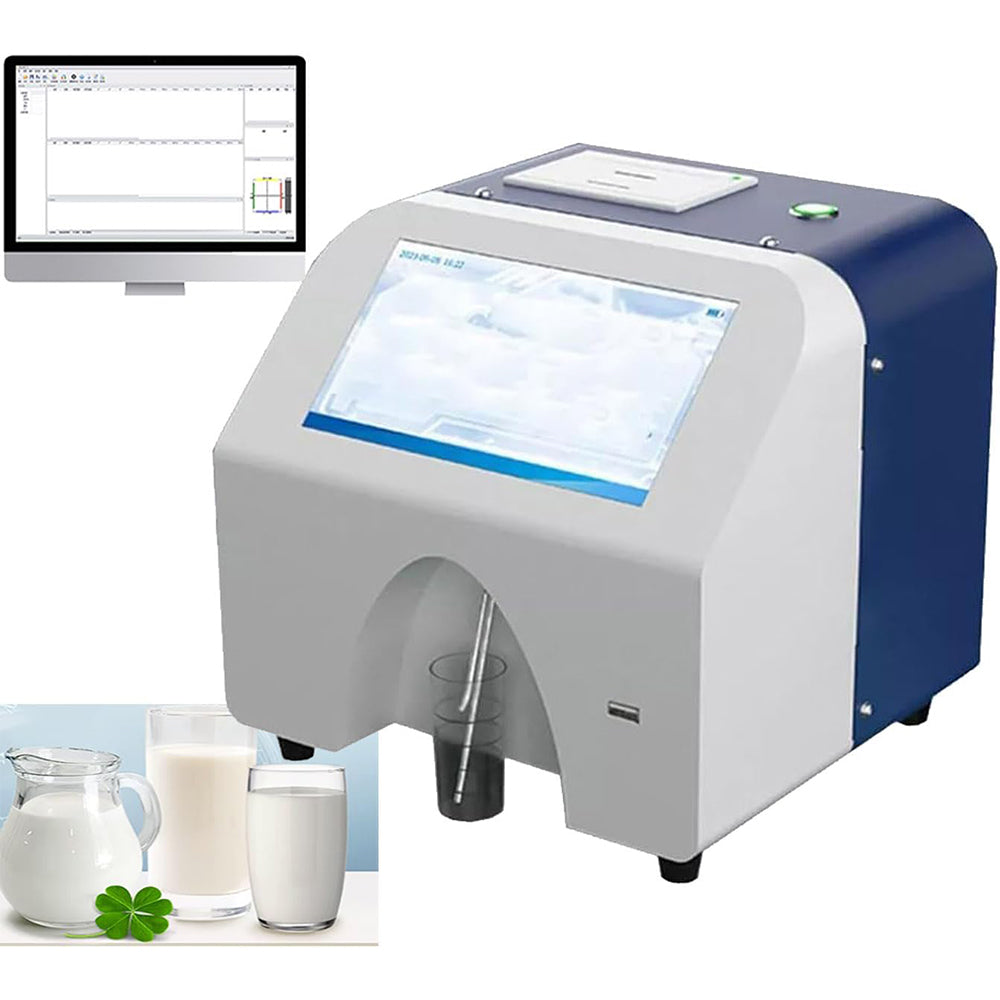 VTSYIQI Ultrasonic Dairy Composition Analyzer Milk Analyzer For Fat Solids Density Added Water Lactose and Protein Test with USB Interface Thermal Printer Function