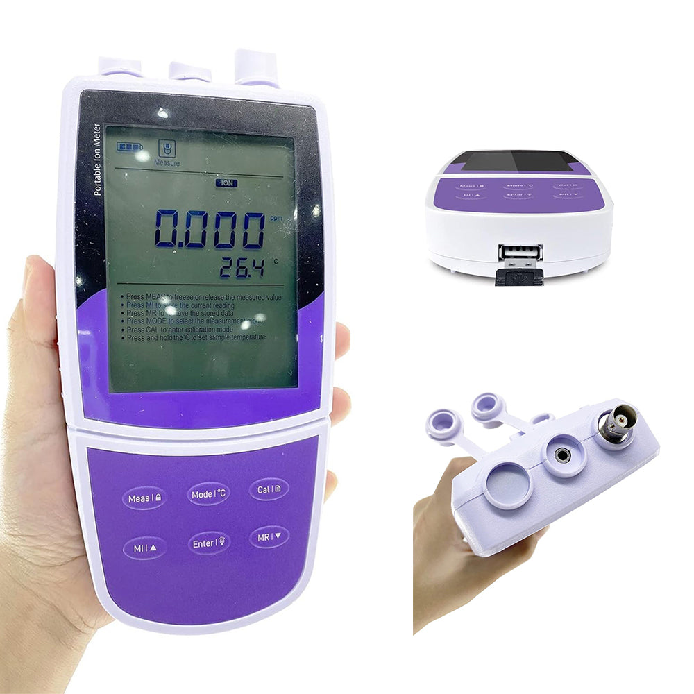 VTSYIQI Sulfide Ion Meter S Ion Concentration Meter Ion Counter Tester Ion with Range from 0.003 to 32000 ppm Accuracy ±1% F.S. Measurement Units ppm mg/L mol/L mmol/L Standard Calibration Fluids for Testing Sulfide Ion