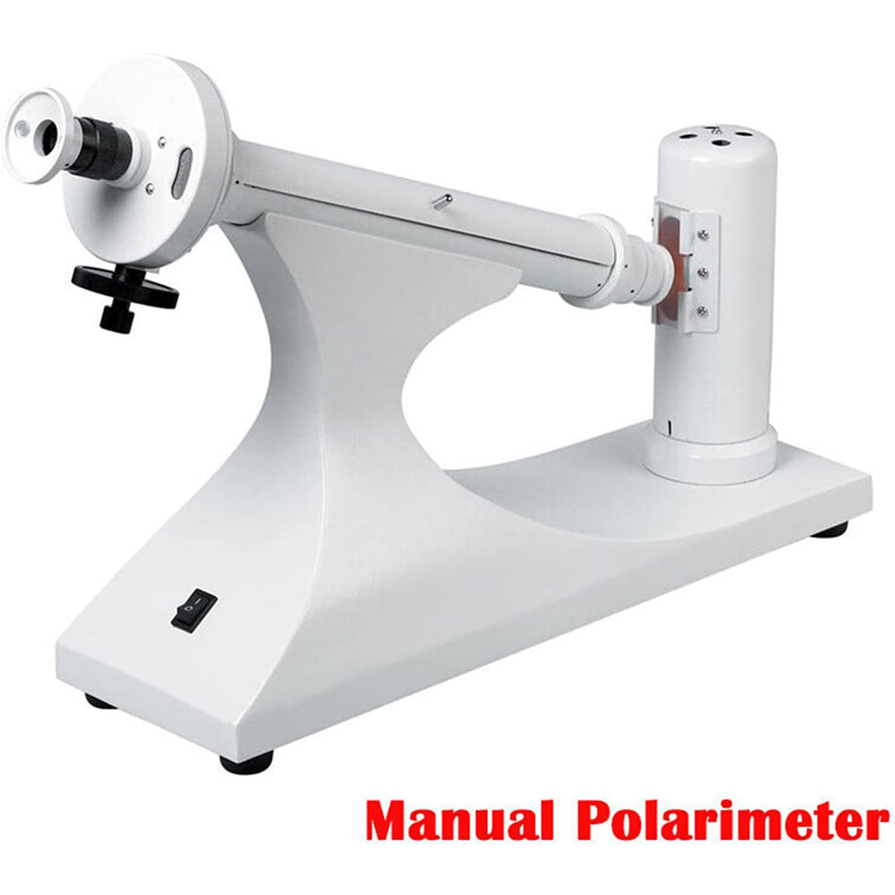 VTSYIQI Manual Polarimeter Digital Polarimeters with Light Source Sodium Lamp Measuring Range -180° to +180° Magnifier 3X 100mm and 200mm Polarimeter Tube Research Industry Type Disk Polarimeter