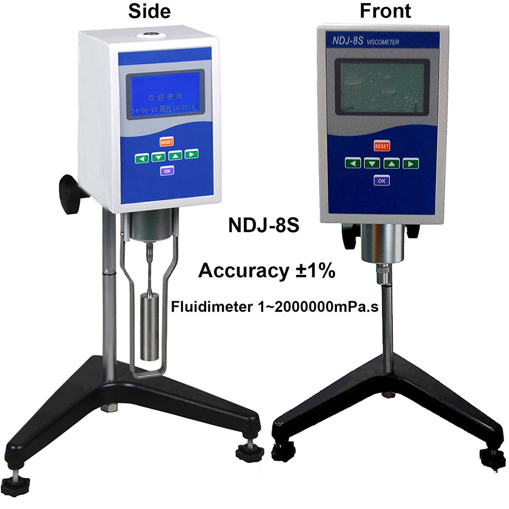 VTSYIQI Rotational Viscometer Viscosity Meter Fluidimeter Tester Lab Liquid Viscometer Viscosity Meter with 1~2000000mPa.s Accuracy ±1% 4 Rotor for Oil Paints Plastics Food Viscosity Analysis