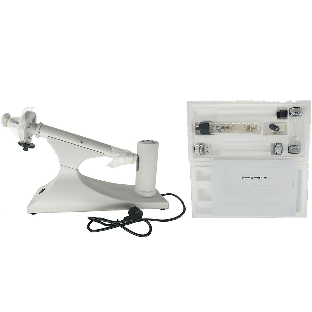 VTSYIQI Manual Polarimeter Digital Polarimeters with Light Source Sodium Lamp Measuring Range -180° to +180° Magnifier 3X 100mm and 200mm Polarimeter Tube Research Industry Type Disk Polarimeter