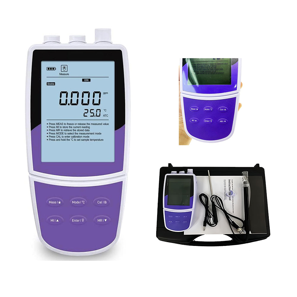 VTSYIQI Portable Potassium Ion Meter K Ion Concentration Meter Tester with Standard Calibration Liquids Ion Concentration Range from 0.04 to 39000 ppm Measurement Units ppm mg/L mol/L mmol/L Resolution 0.001 0.01 0.1 1 Automatic