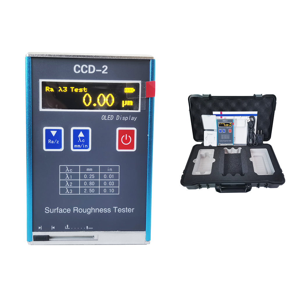 VTSYIQI Surface Roughness Testing Machine Surface Roughness Meter with Stroke Length 6 mm Accuracy 0.01μm Measuring Range Ra Rq 0.05~15.0μm Rz Rt 0.1~50.0μm 4 Testing Parameters (µm）Ra、Rz、Rq、Rt Evaluation Length 1.25 4.0 5.0mm