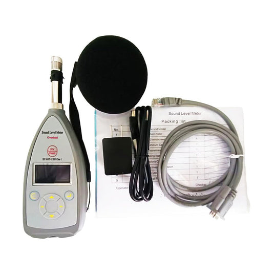 VTSYIQI Class 1 Digital integrating Sound Level Meter 140dB(A) Sound Level Meter Integrating Noise Level Monitor with 10 Hz-20 kHz 25dB(A)-140dB(A) 8000 Groups Data Storage AC DC USB RS232 Output