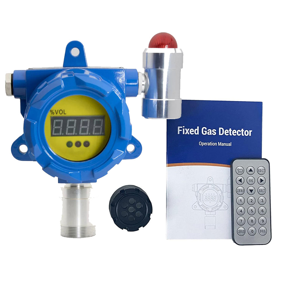 VTSYIQI Nitrogen Gas Detector Fixed N2 Leak Detector with Measuring Range 70%-100%VOL Resolution 0.1%VOL Free Contact Output Aluminum Shell Material for Gas Test of Refinery Chemical Plant Boiler Room