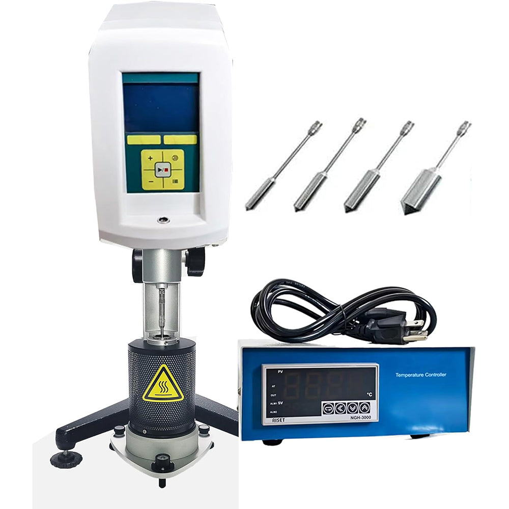 VTSYIQI High Temperature Viscosity Meter High Temperature Rotational Viscometer Viscosity Meter with Measuring Range 50–3,300,000cP Temperature Range 15℃ to 250℃ USB Interface Accuracy 0.1℃