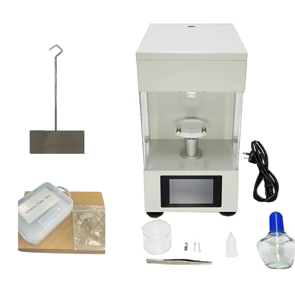 VTSYIQI Surface Tension Tester Interfacial Tension Measurement Automatic Surface Tension Meter with Platinum Plate Range 0 to 1000mN/m Accuracy 0.1mN/m for Food Oil Paint Test