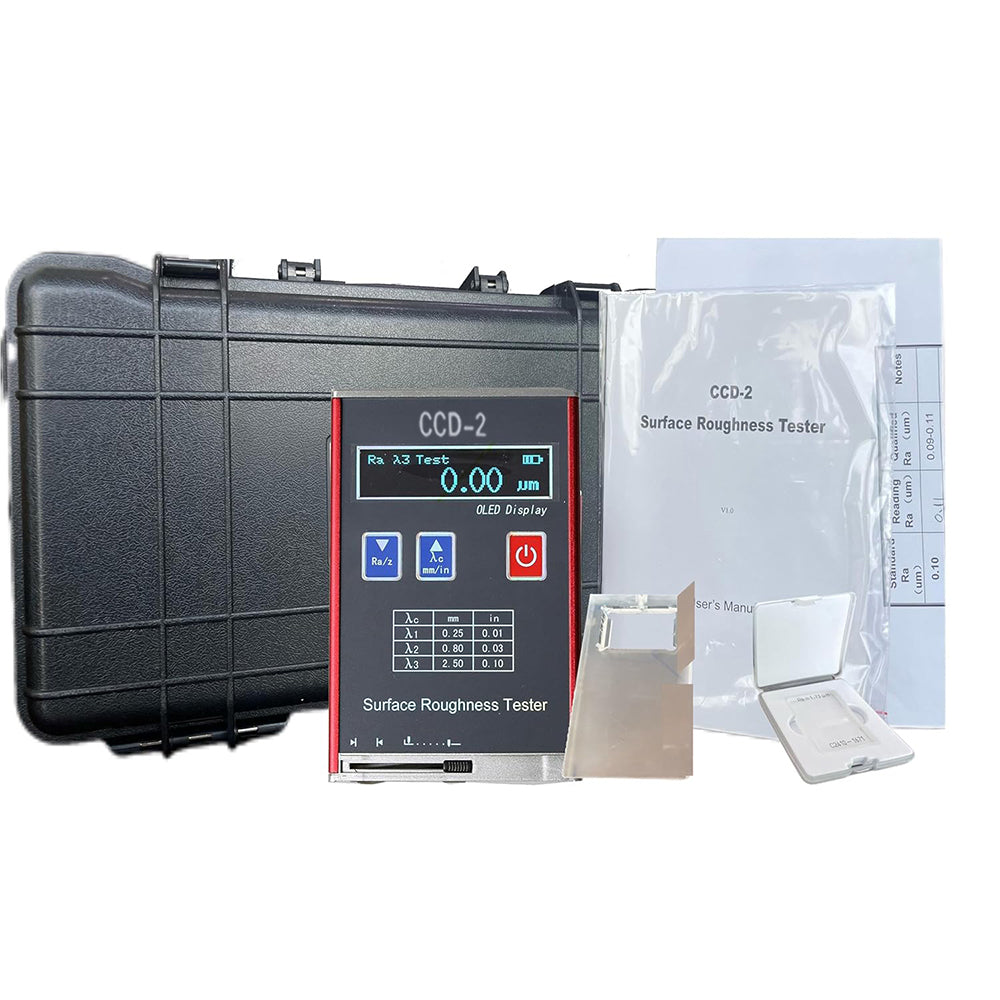 VTSYIQI Roughness Tester Surface Roughness Machine with 4 Testing Parameters Indication Accuracy 0.01μm Measuring Range (um) Ra  Rq 0.05-15.0μm Rz Rt 0.1-50.0μm Evaluation Length 1.25 4.0 5.0mm