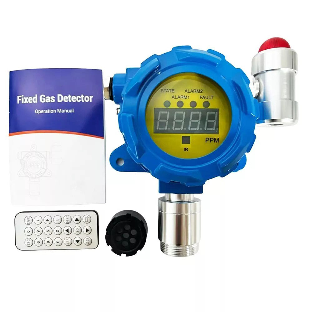 VTSYIQI Ethylene Gas Detector Fixed C2H4 Gas Leak Monitor Meter with Wall-mounted Installation Method Measuring Range 0-100ppm Resolution 1ppm Display Screen for Continuous Monitoring of Measurable Gases in Industrial Environments