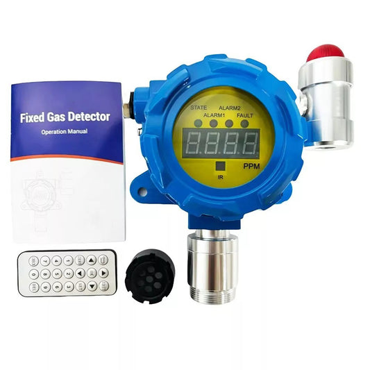 VTSYIQI Ethylene Gas Detector Fixed C2H4 Gas Leak Monitor Meter with Wall-mounted Installation Method Measuring Range 0-100ppm Resolution 1ppm Display Screen for Continuous Monitoring of Measurable Gases in Industrial Environments