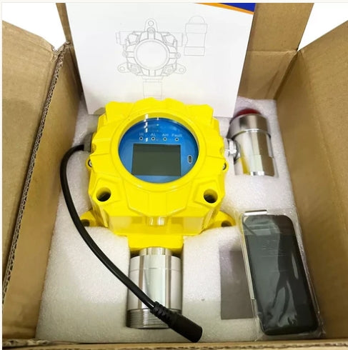 VTSYIQI H2S Gas Detector Fixed Hydrogen Sulphide Gas Leak Alarm Monitor with Measuring Range 0-100ppm Resolution 0.1ppm L-alarm 10ppm H-alarm 20ppm Wall-mounted Installation Method for Continuous Monitoring of Measurable Gases in Industrial Environments