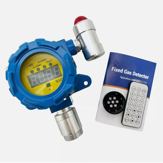 VTSYIQI Fixed Oxygen Detector O2 Gas Meter Monitor with L-alarm 19.5%vol H-alarm 23.5%vol Range from 0 to 30%vol Resolution 0.1%vol Aluminum Shell Material Wall-mounted Installation Method for Gas Detection