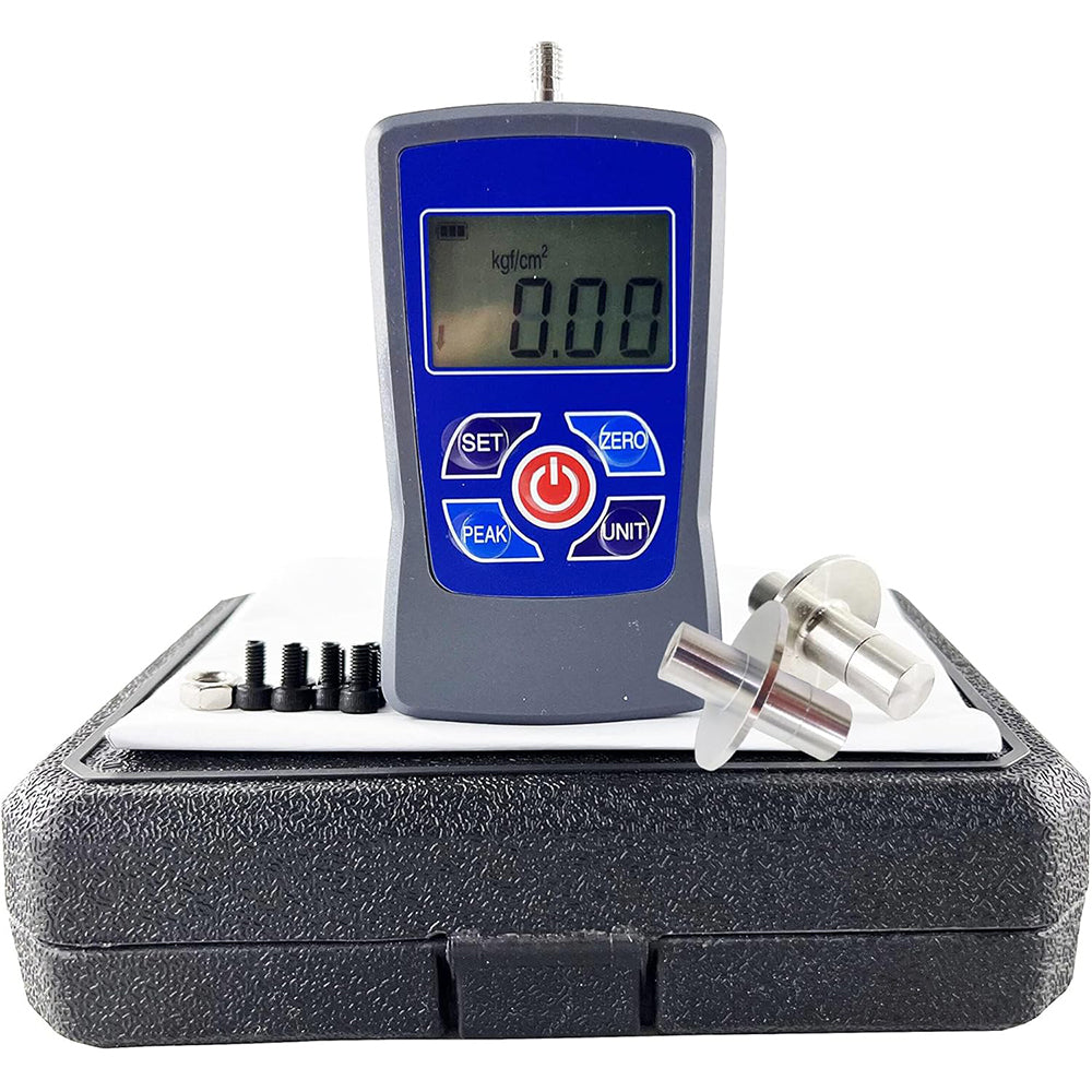 VTSYIQI Fruit Penetrometer Digital Firmness Tester Sclerometer Hardness Testing Equipment With Two Pressure Head SR 11.1mm SR 7.9mm 0.2-15kg/cm2 and 0.4-30kg/cm2 For Determining Fruit Maturity Level