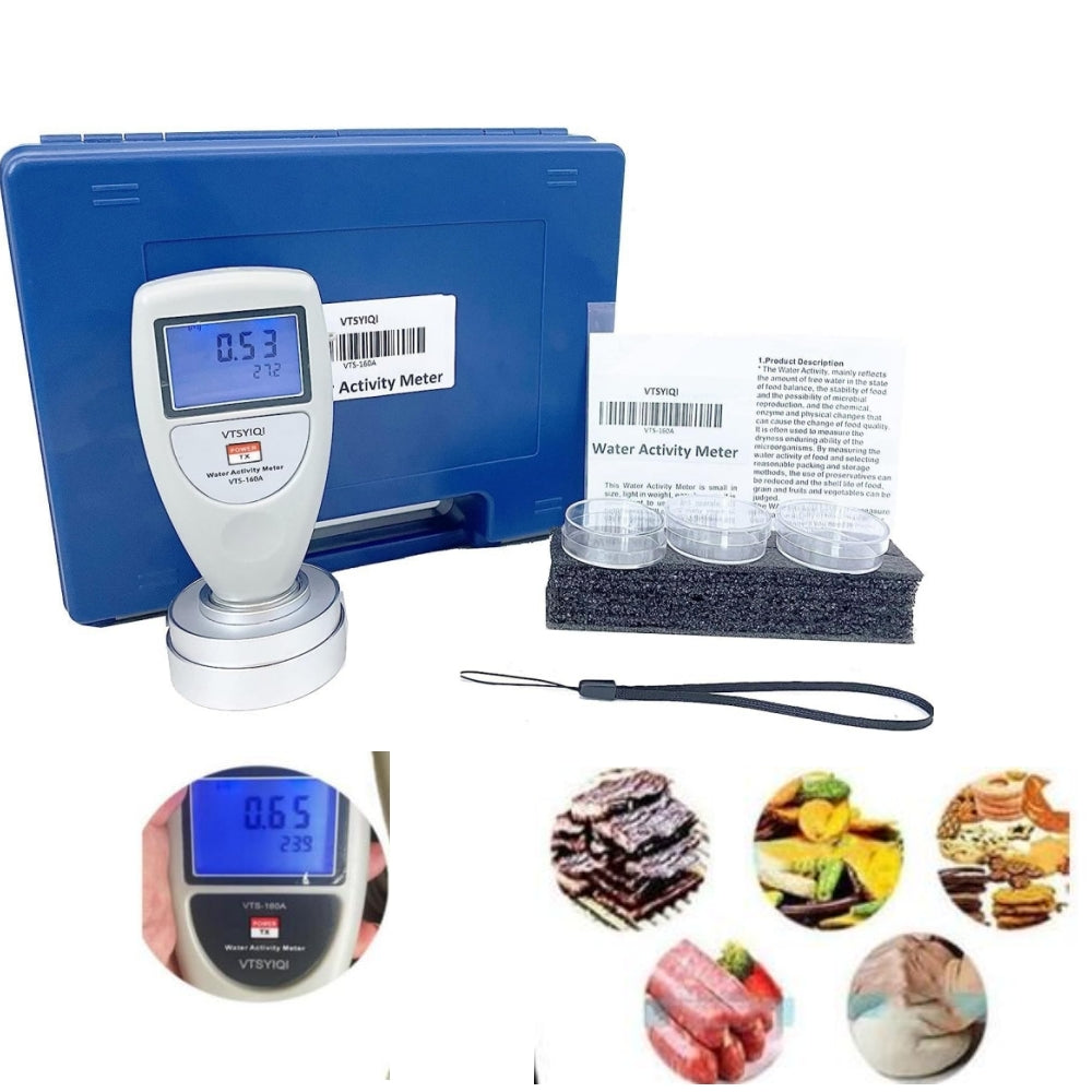 VTSYIQI Water Activity Meters Smart Food Water Activity Tester Aw Measurement Instruments With Accuracy 0.02aw For Grain Fruits Vegetables Breads Biscuits Cakes Puffed Food