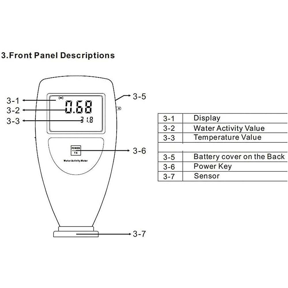 VTSYIQI Water Activity Measurement Instruments Food Water Activity Meter Tester with Digital LCD Display Measuring Range 0 to 1.0aw Accuracy ±0.02aw for Grain Fruits Vegetables Breads Biscuits Cakes Puffed Food