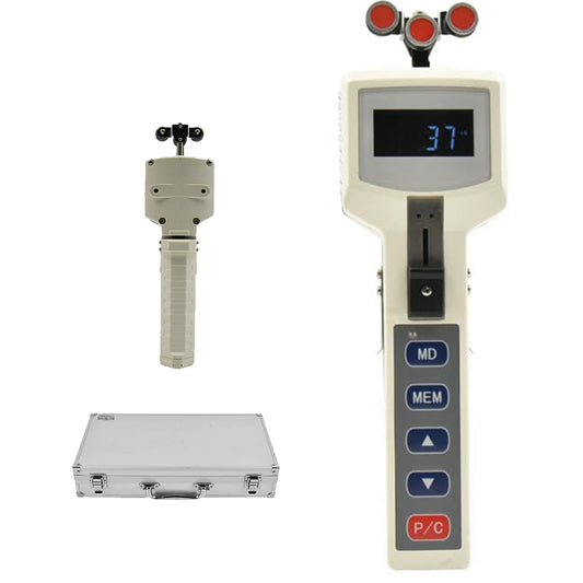 VTSYIQI Digital Rope Tension Meter Cable Tensiometer with Tension Range 100~5000cN Accuracy Full Scale 2.5% Measuring Head Width 116mm Six Units cN gf OZ Kgf N lb Calibration Material Textile PA Monofilament φ0.60~1.20mm