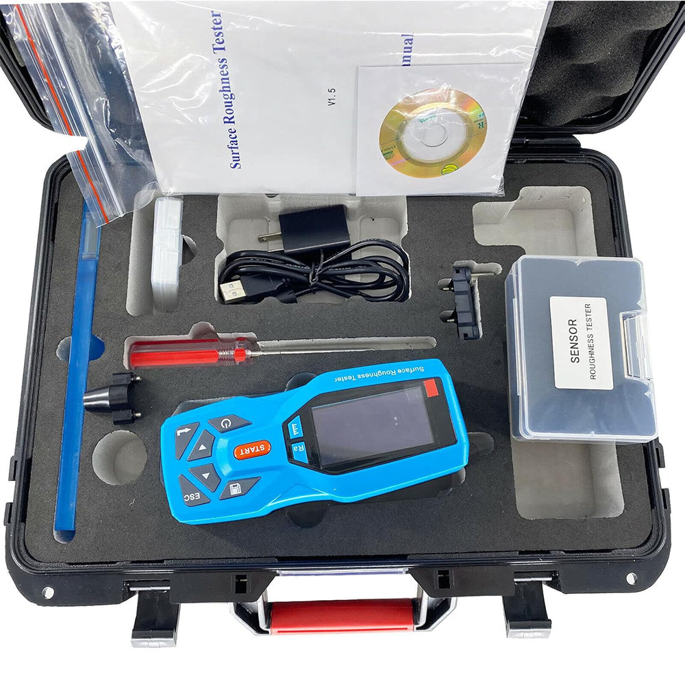 VTSYIQI Digital Surface Roughness Tester Meter Surface Roughness Gauge with Measuring Range (µm）Ra 0.005-16.000 Rz 0.02-160.00 20 Testing Parameters Indication Accuracy 0.001μm Sample Length 0.25 0.80 2.50mm