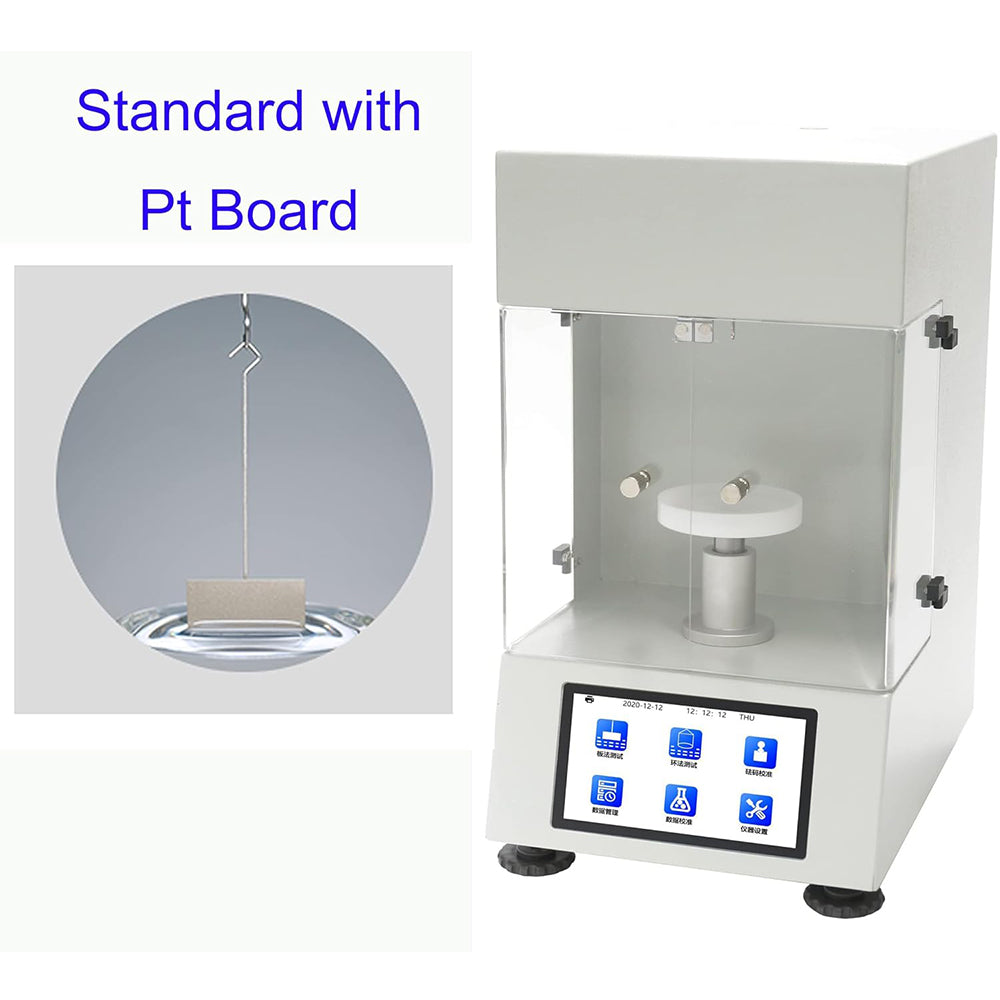 VTSYIQI Automatic Surface Tension Meter Interfacial Tensiometer with Platinum Plate Accuracy 0.1mN/m Measuring Range 0 to 1000mN/m for Food Oil Paint Test