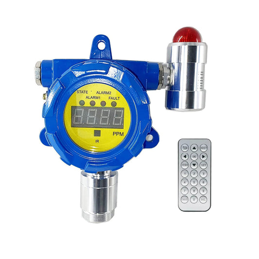 VTSYIQI H2S Gas Detector Fixed Hydrogen Sulphide Detector with Resolution 0.1ppm Measuring Range 0-100ppm H-alarm 20ppm L-alarm 10ppm Display Screen for Detecting Gas in Refinery Chemical Plant LPG Station Boiler Room Painting Plant