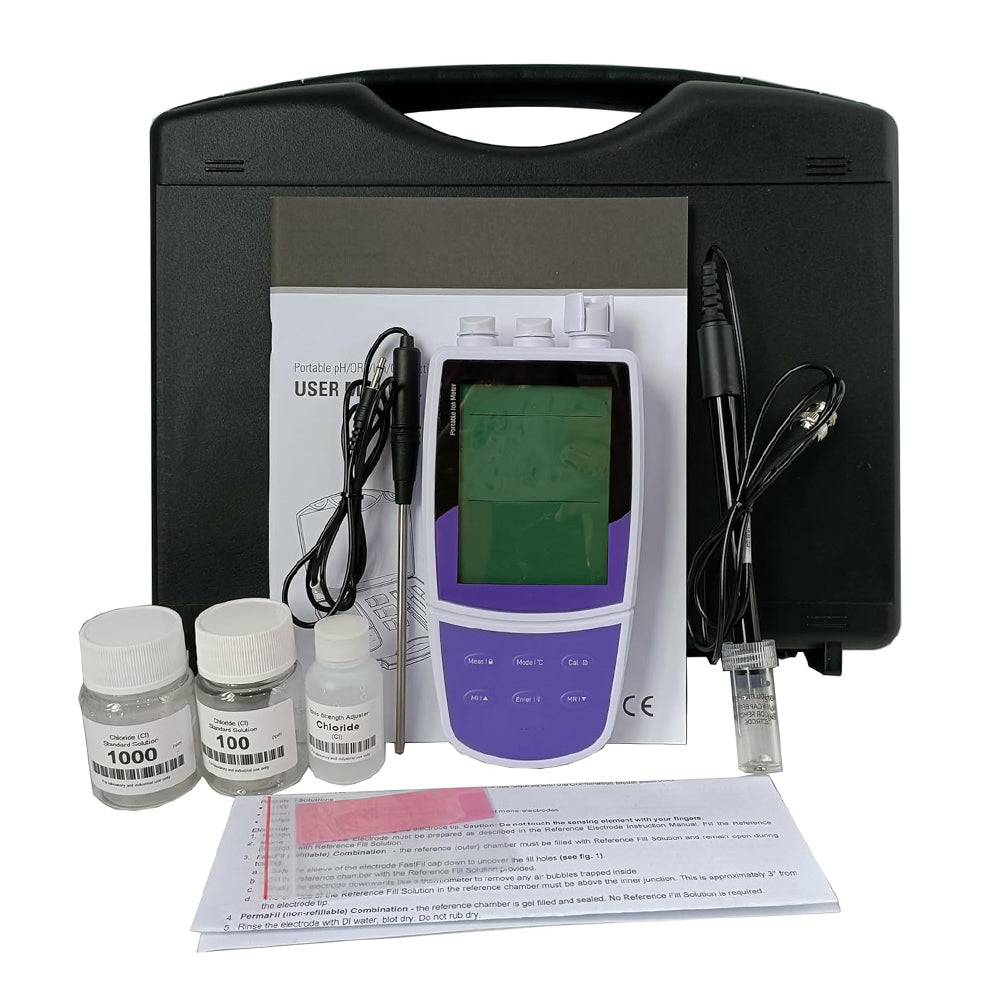 VTSYIQI Portable Iodide Ion Meter Laboratory I Ion Meter with Ion Concentration Resolution 0.001 0.01 0.1 1 Automatic Range from 0.06 to 127000 ppm Standard Calibration Liquids Temperature Resolution 0.1°C/°F 500 for Analyzing Iodide Ion