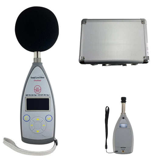 VTSYIQI Class 1 Sound Level Meter Noise Meter Integrating Sound Decibel Meter with Range 10 Hz-20 kHz 25dB(A)-140dB(A) AC DC USB RS232 Output 8000 Groups Data Storage